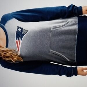 Patriots Majestic Navy and Gray Fan Fashion Sweatshirt Size XXL